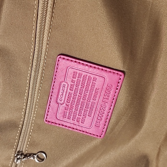 Coach Pink Signature Canvas Shoulder Bag with Turn-Lock 2009 - Picture 9 of 9